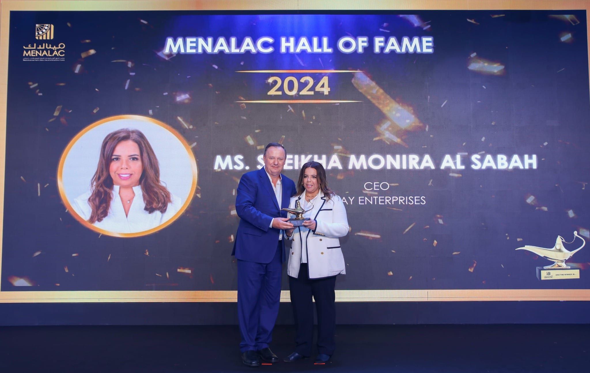 MENALAC Hall of Fame 2024 award presentation on stage