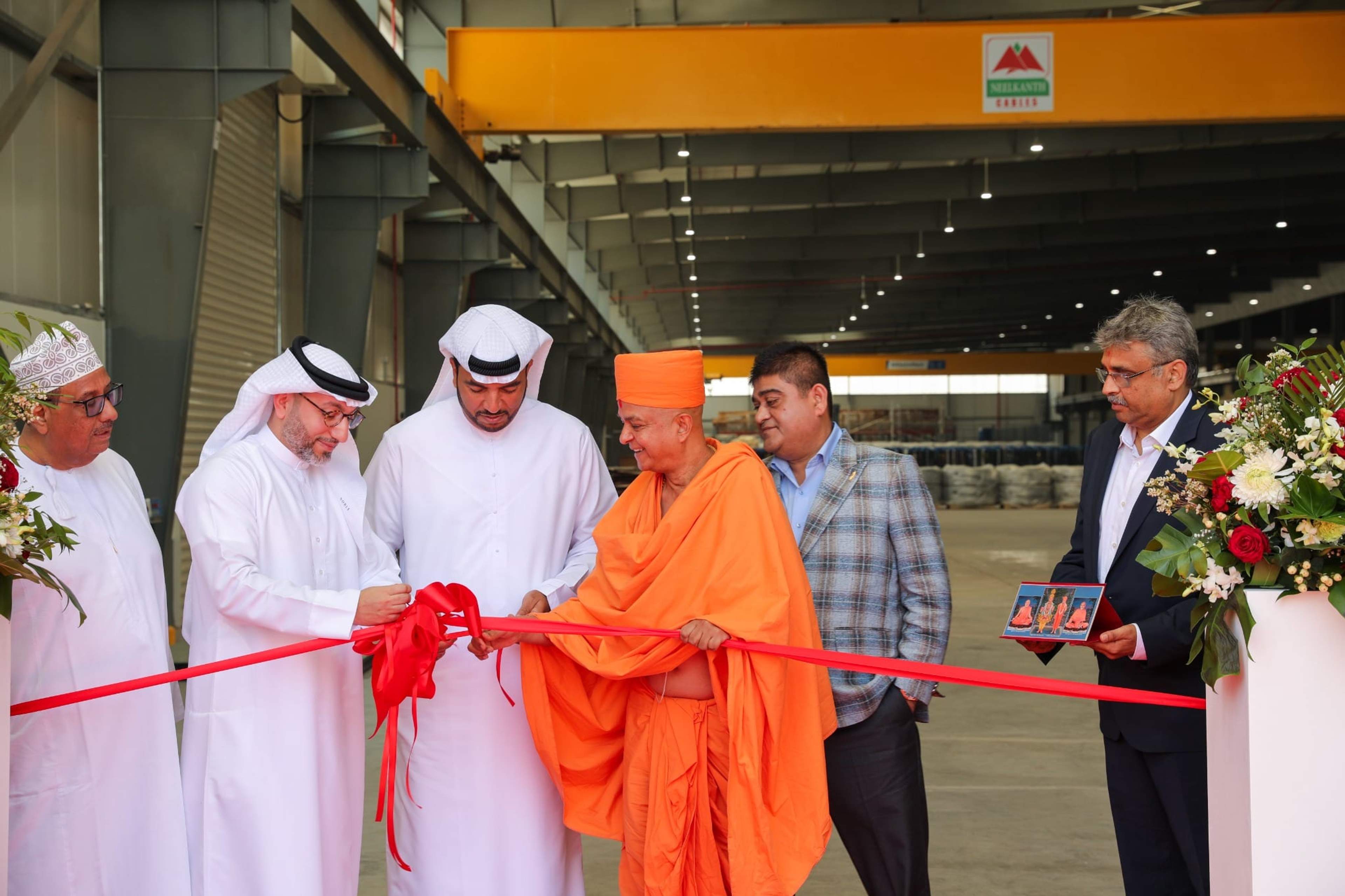 Ribbon cutting at a factory opening in Dubai Industrial City