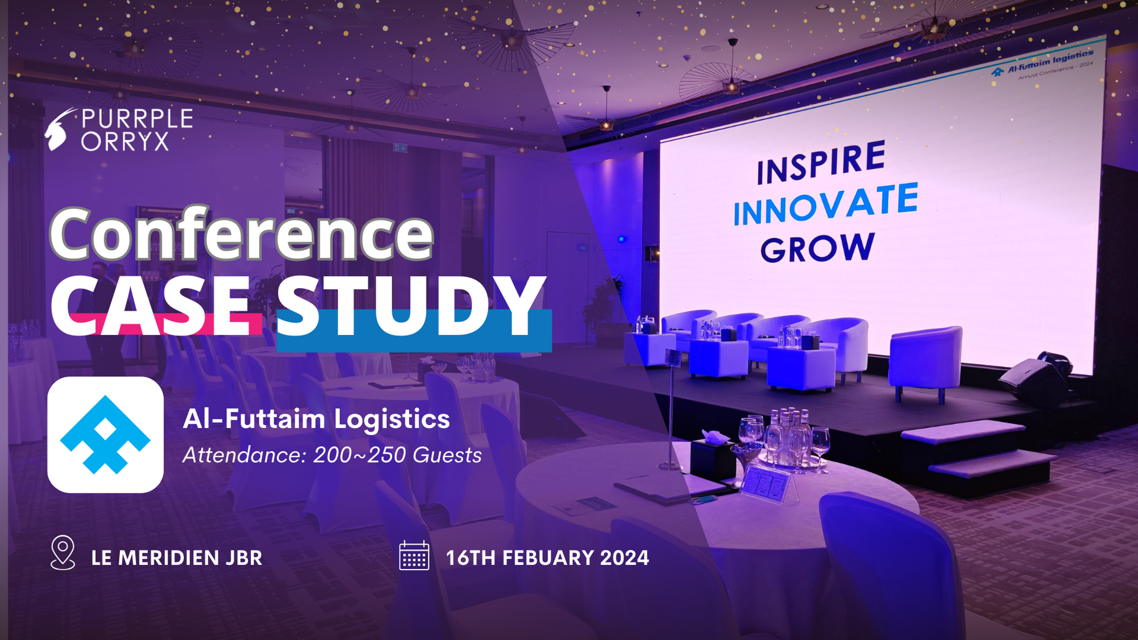 Conference case study graphic for a logistics company event