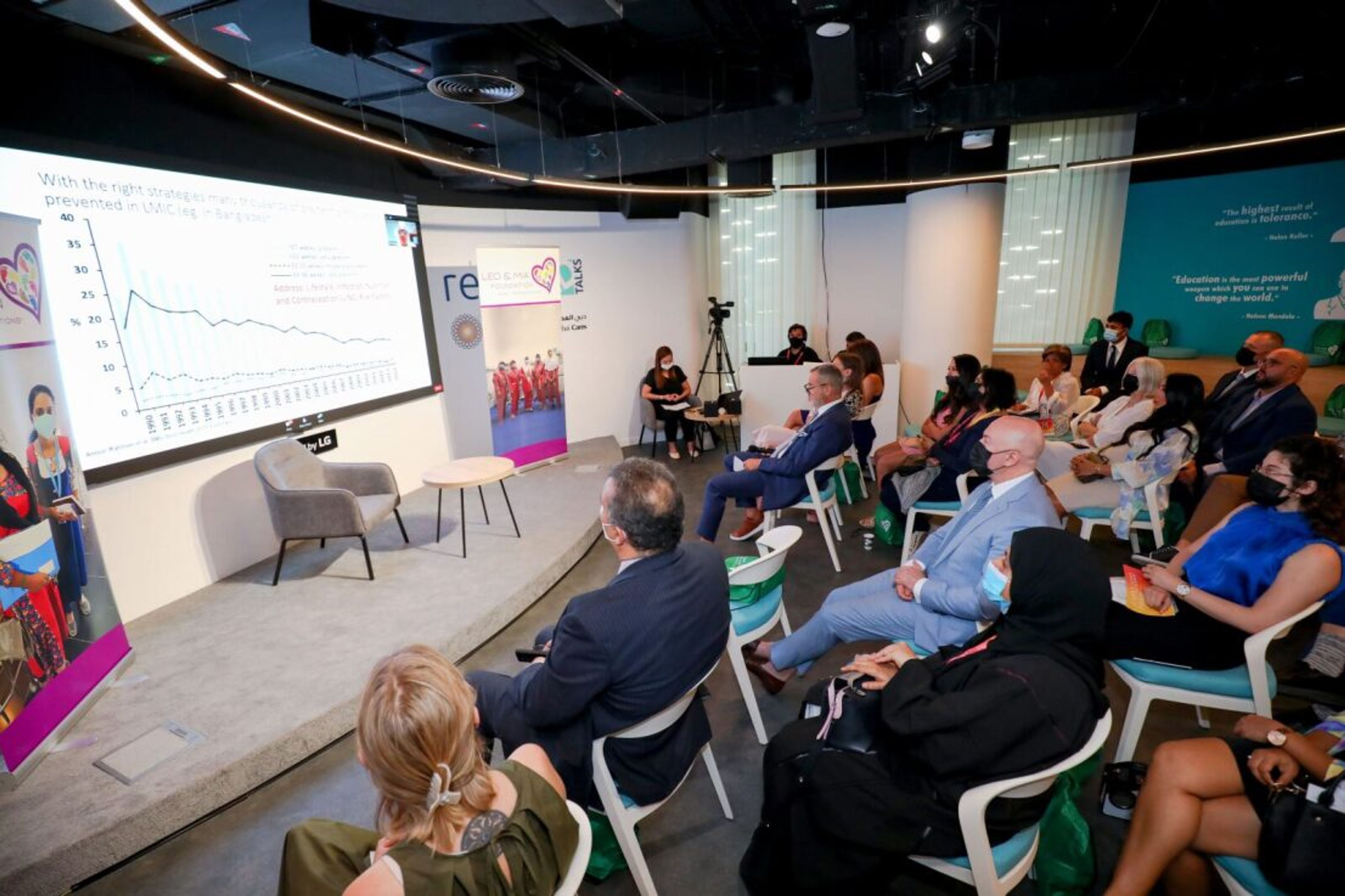 Attendees listening to a presentation at a business seminar