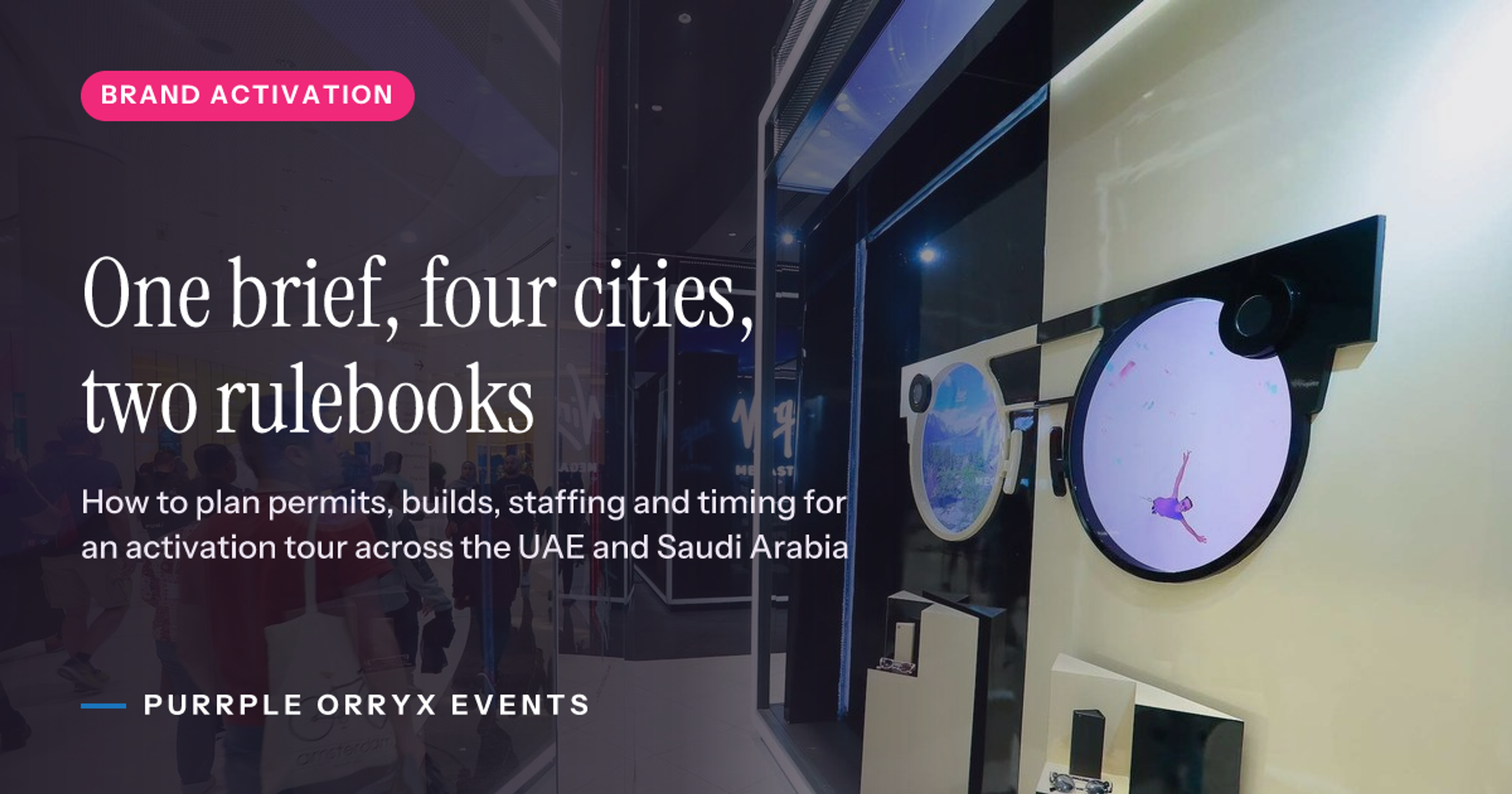 One brief, four cities, two rulebooks, Purrple Orryx Events