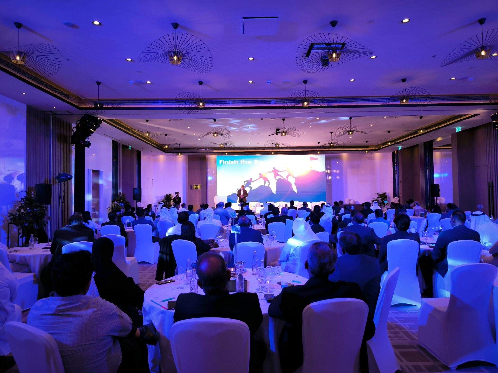 Al-Futtaim Logistics GCC conference guests facing the presentation screen in the ballroom at Le Meridien JBR