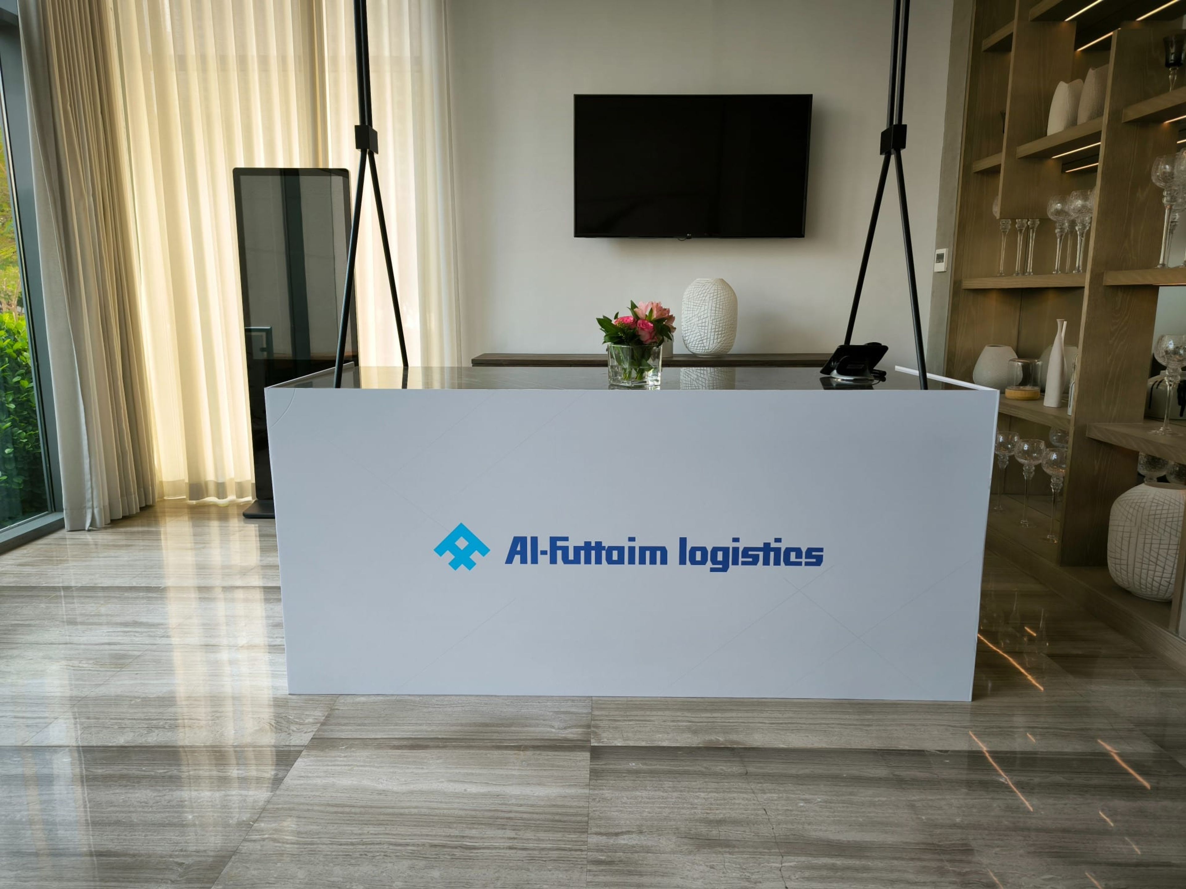 Al-Futtaim Logistics branded registration desk at Le Meridien JBR