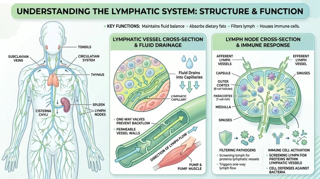 Une infographie montrant le fonctionnement du système lymphatique