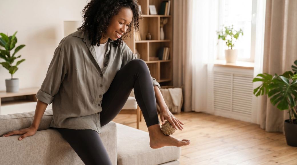 Une femme retourne à sa pratique Leaply après avoir réactivé son abonnement
