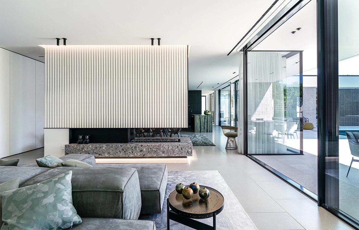 contemporary interpretation of a tiled stove