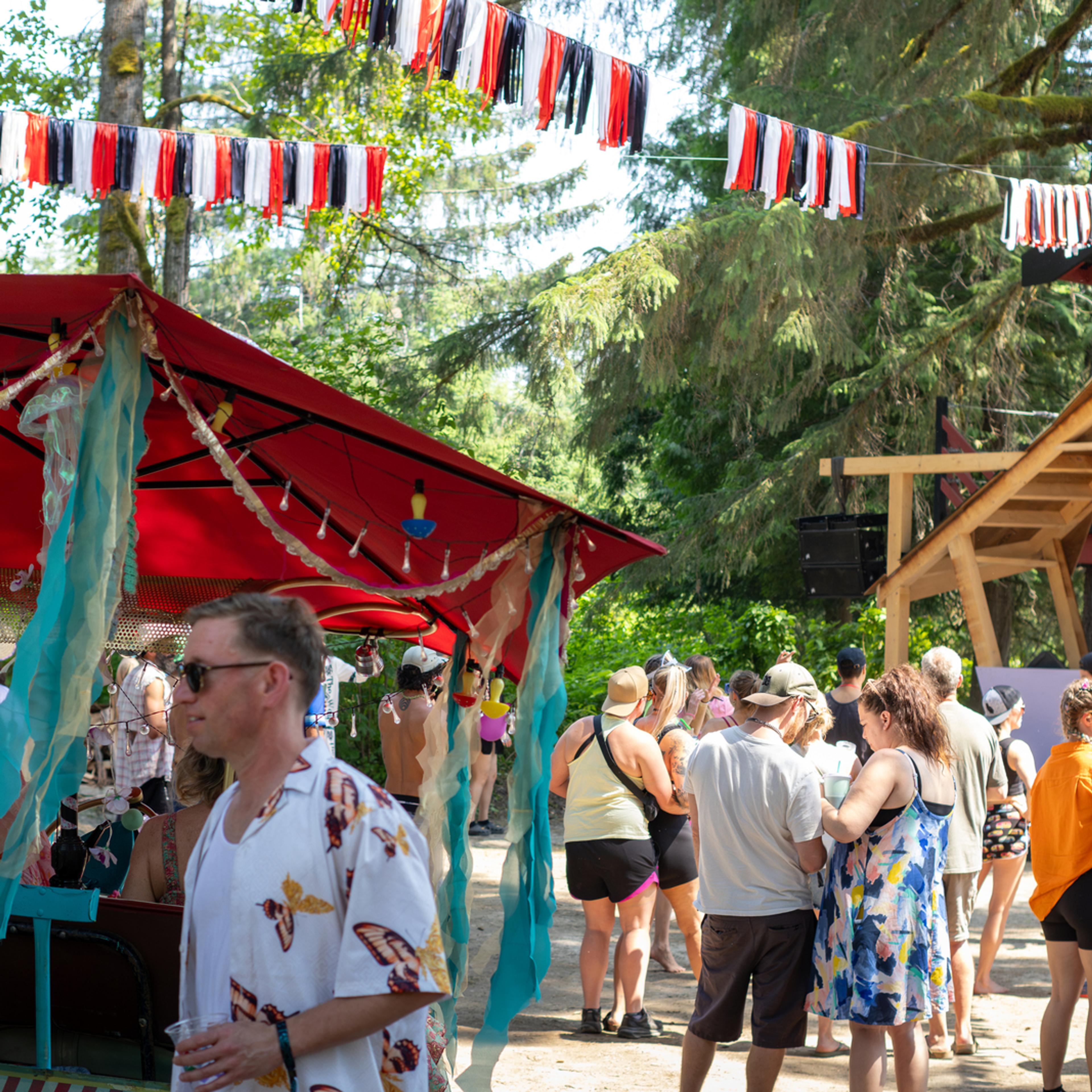 Festival goers near Leifs Beach stage area