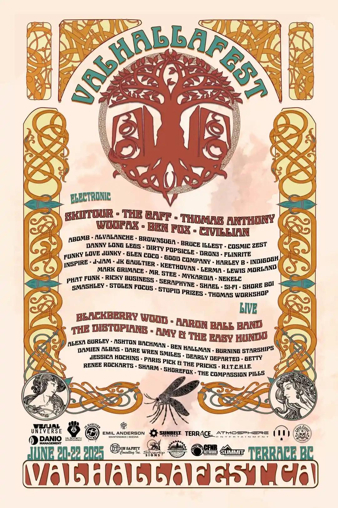 ValhallaFest 2025 lineups poster