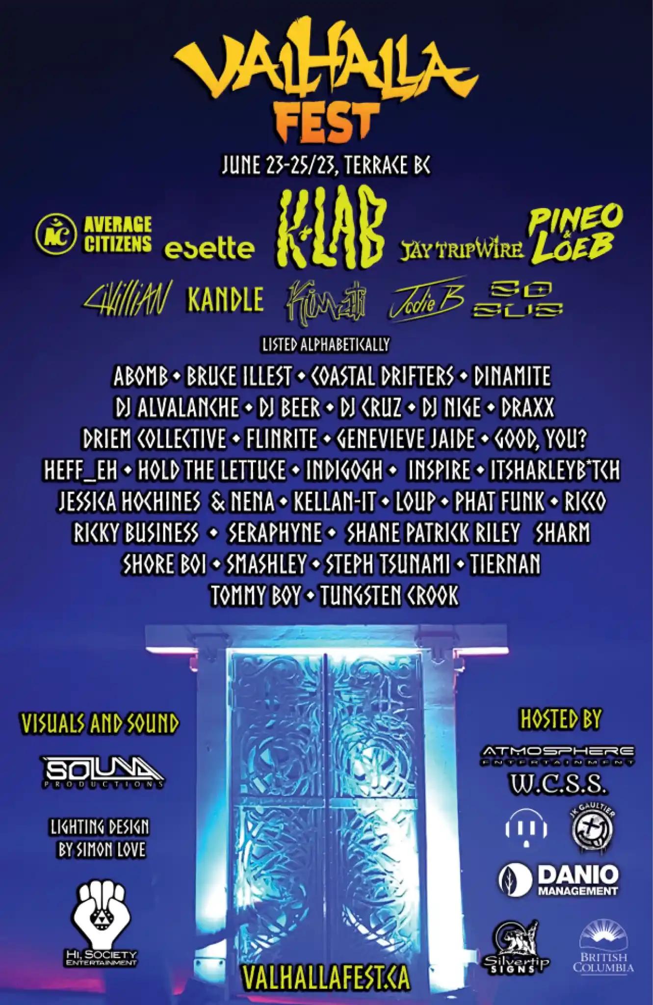 ValhallaFest 2023 lineups poster