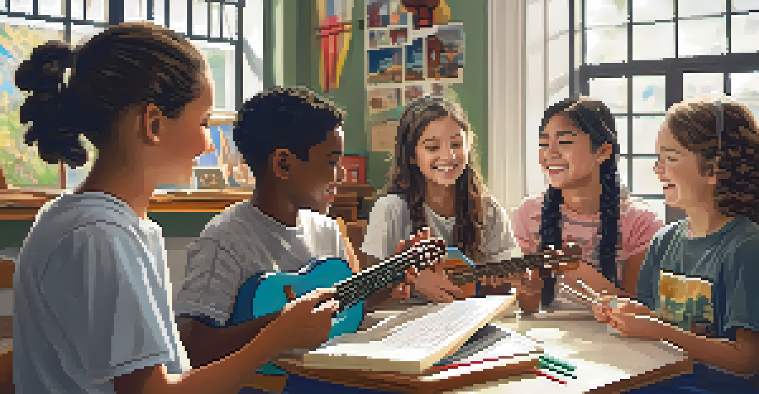 A teacher guiding students in an indoor workshop, with natural light and inspirational quotes on the walls.