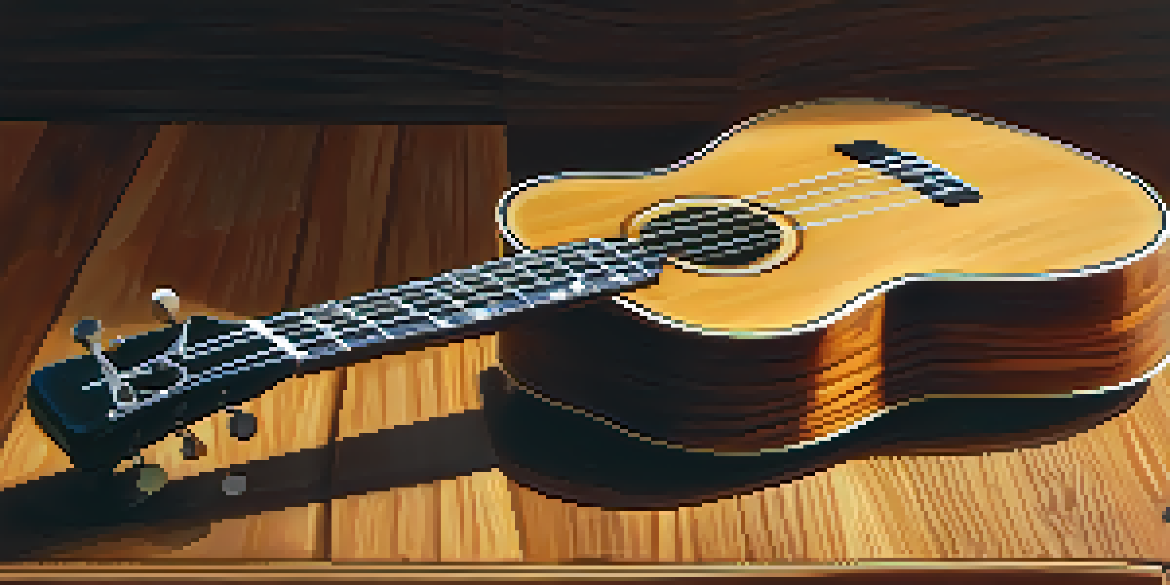 A beautifully crafted ukulele on a wooden table, highlighting its details in natural light.