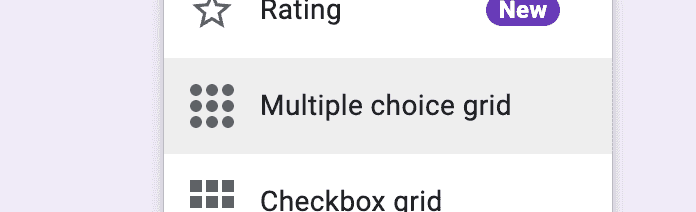 Select Multiple Choice Grid