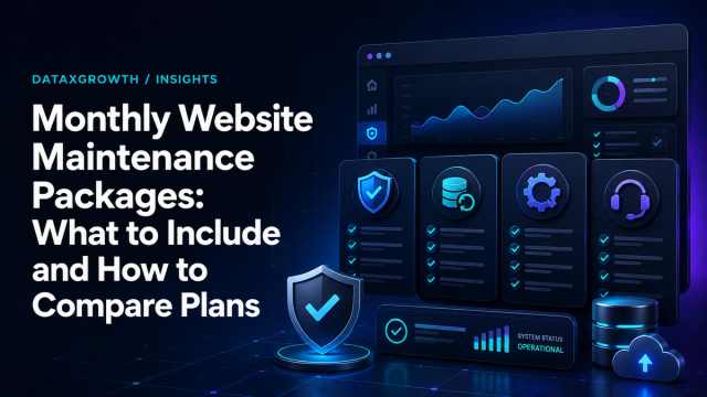 dataxgrowth monthly website maintenance packages hero