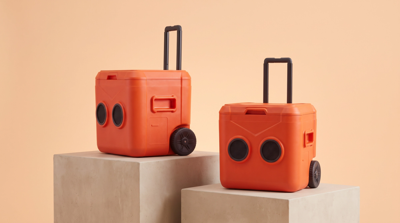 Bud Coolbox, suitcase-style beer cooler with speakers