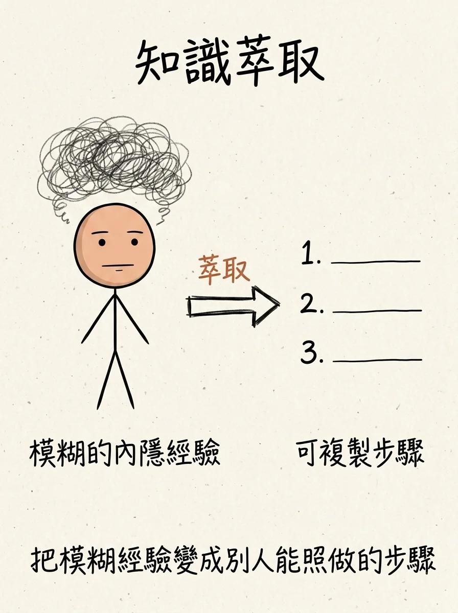 知識萃取:把腦中模糊的內隱經驗,萃取成別人能照著做的可複製步驟