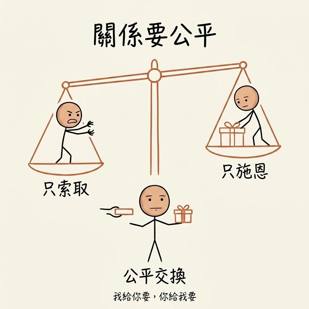公平交換天平:只索取與只施恩都是失衡的兩端,公平交換才是穩定的中間