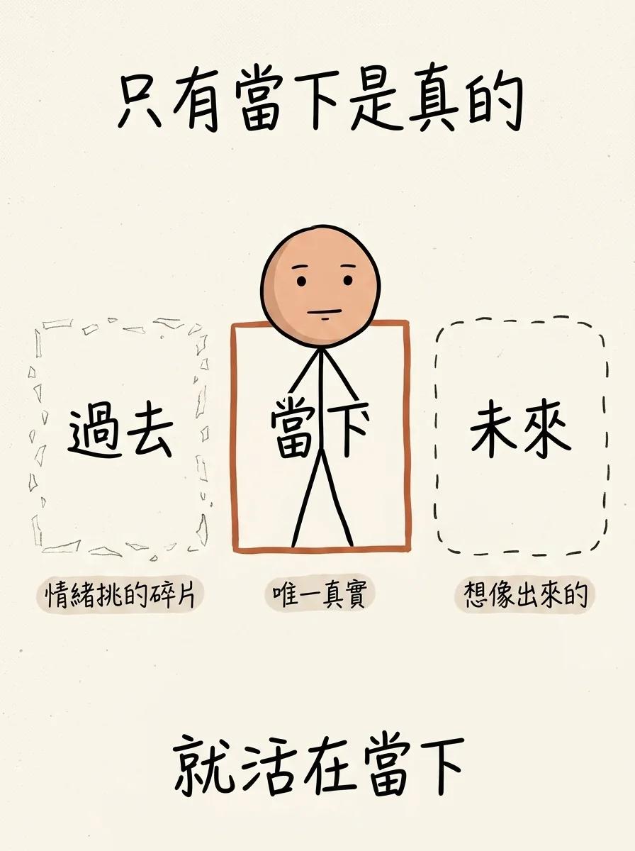 只有當下是真的:過去是情緒挑的碎片、未來是想像出來的,只有當下唯一真實