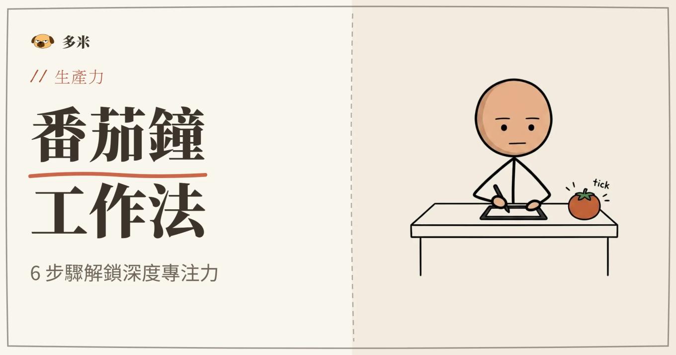 番茄鐘工作法封面，火柴人時鐘插圖