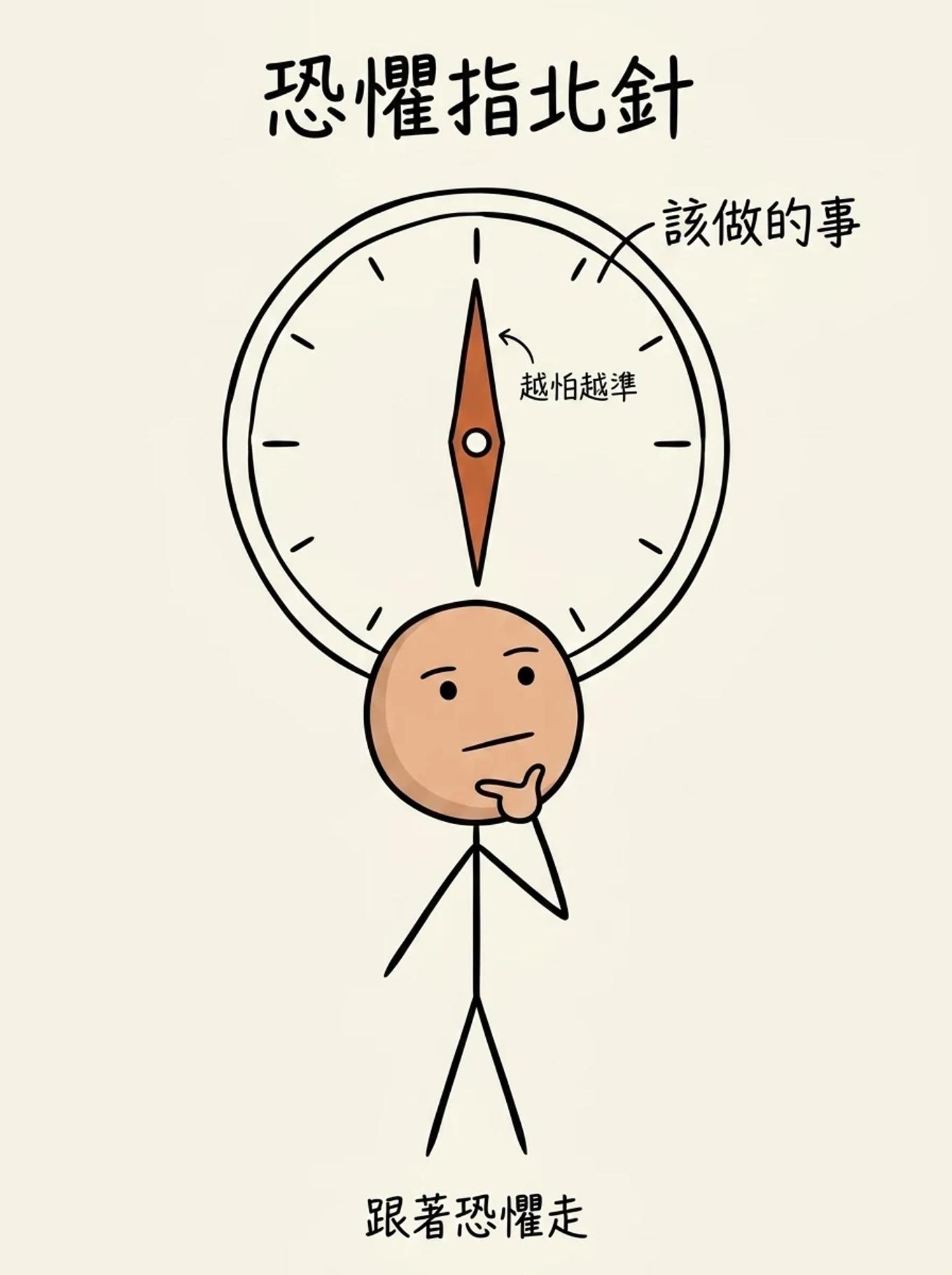 恐懼指北針：恐懼像磁化指針，越害怕越準確指向你最該做的那件事