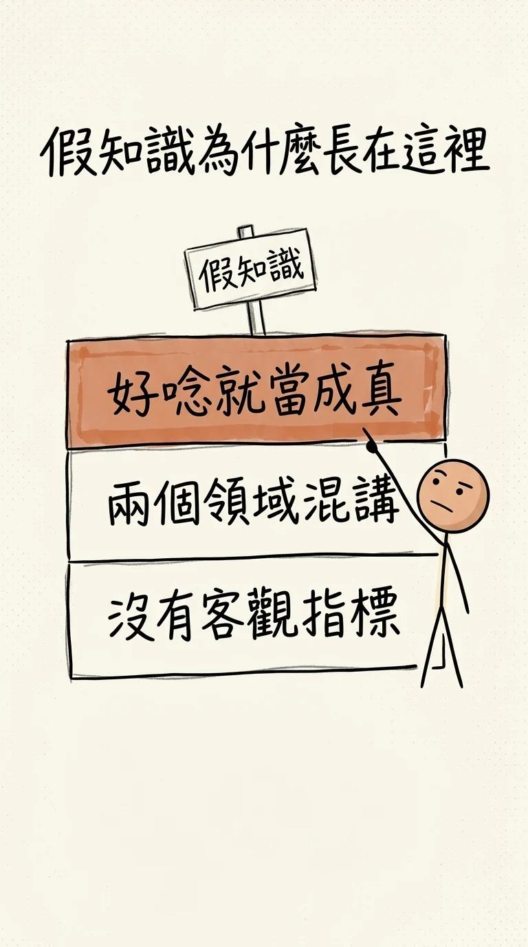 假知識為什麼長在寫作圈:底層是沒有客觀指標,中層是認知心理學與從業經驗兩個領域混講,頂層是好唸就被當成真