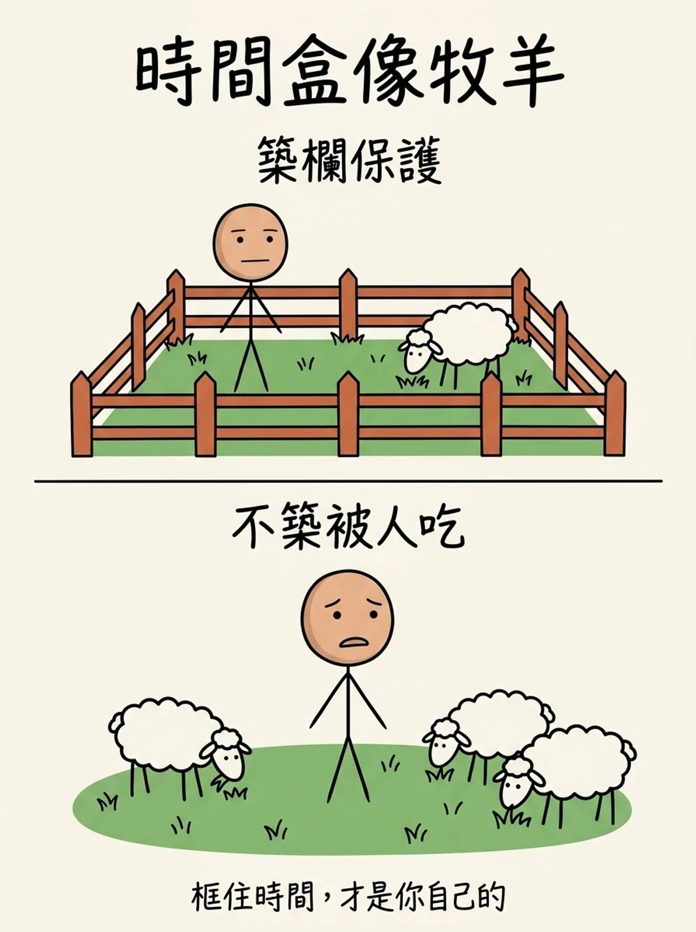 時間盒像牧羊：築欄保護的草地是你私人的，沒築欄的草地會被別人的羊群吃掉