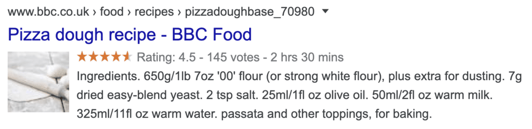 有Pizza麵團食譜schema標記