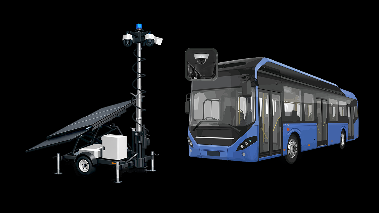 ZeroLink mobile surveillance trailer and transit bus deployment
