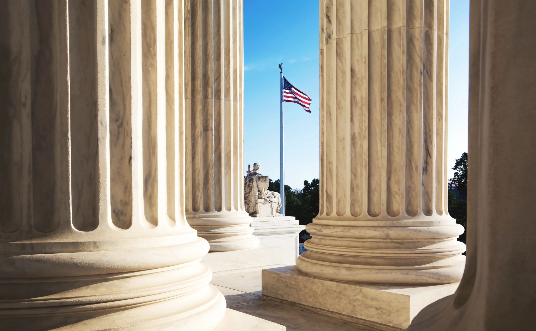 Government architecture and U.S. flag representing procurement pathways