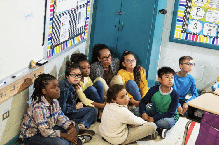 Children sitting in classroom