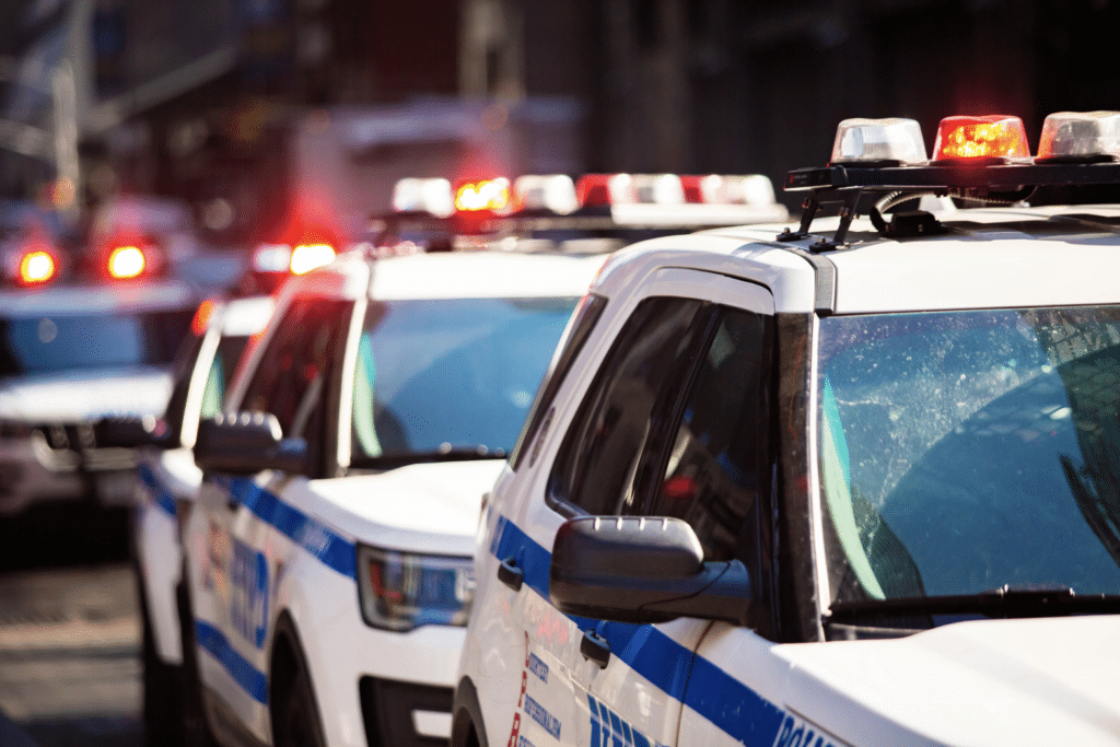 Police Cars in a line