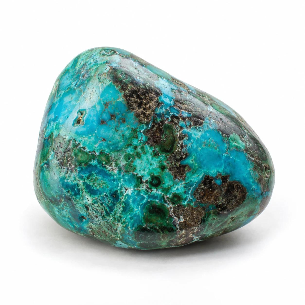 Blauwgroene Chrysocolla steen met turquoise en groene natuurlijke patronen