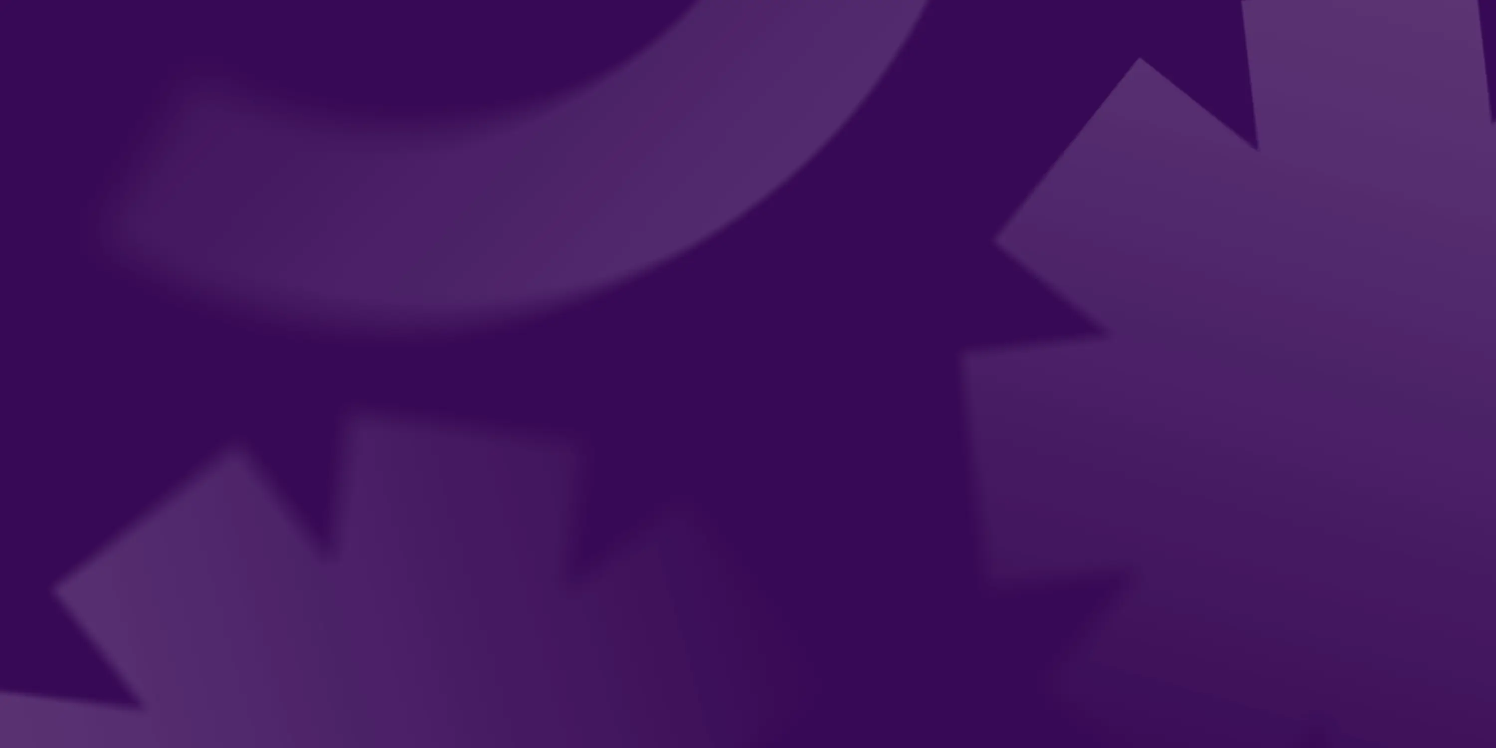 Abstract purple background with soft, blurred geometric shapes. Large curved forms and stylized arrows pointing in different directions appear within a gradient effect, creating a sense of depth and motion.