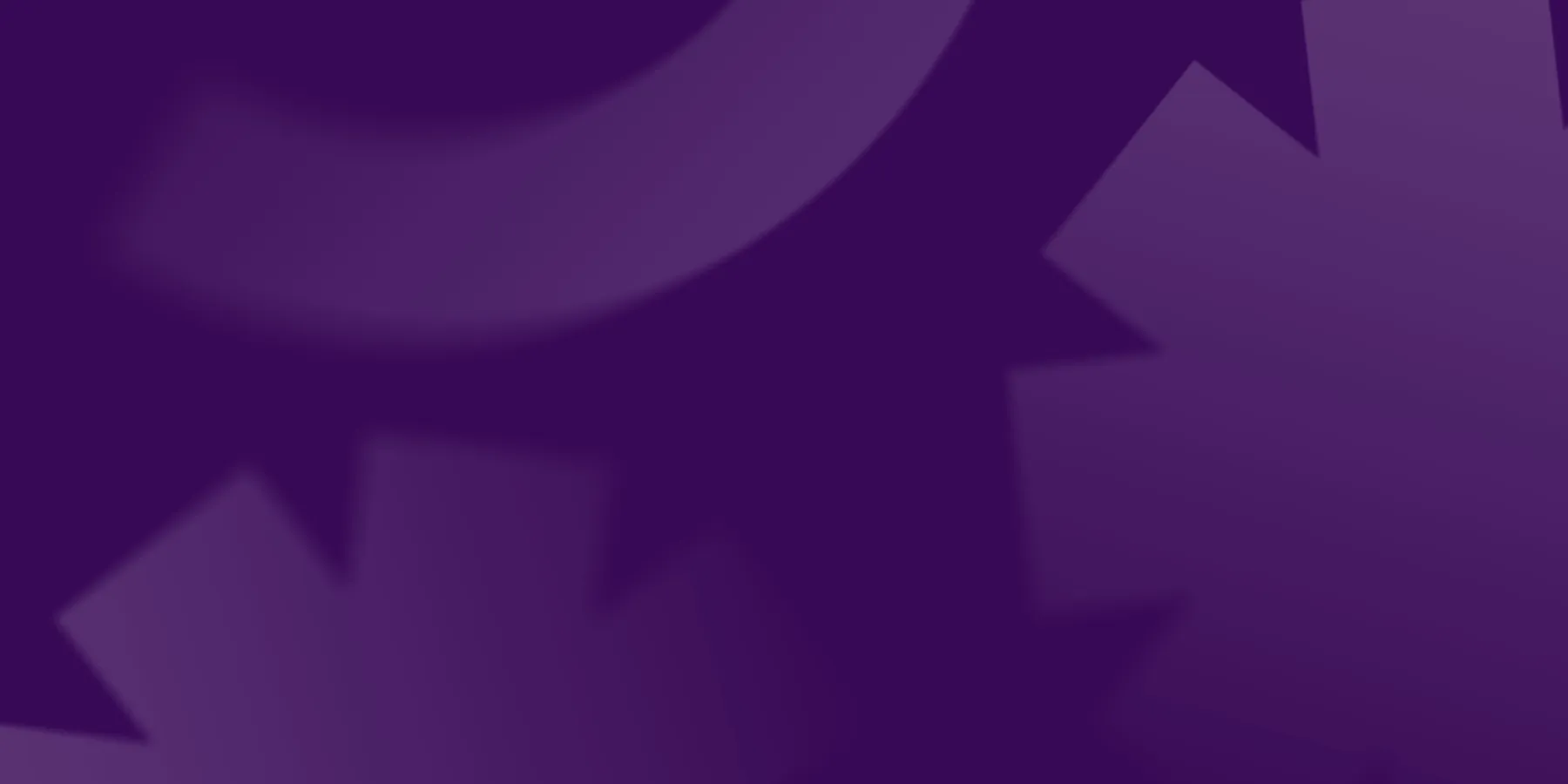 Abstract purple background with soft, blurred geometric shapes. Large curved forms and stylized arrows pointing in different directions appear within a gradient effect, creating a sense of depth and motion.