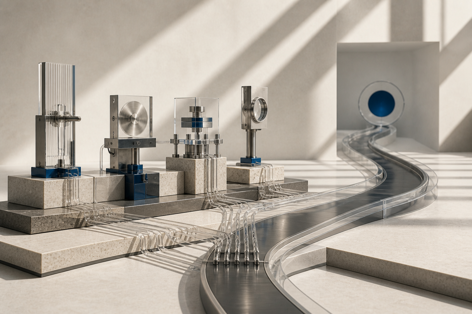 Multiple precision sensors feeding signals into one distant product outcome
