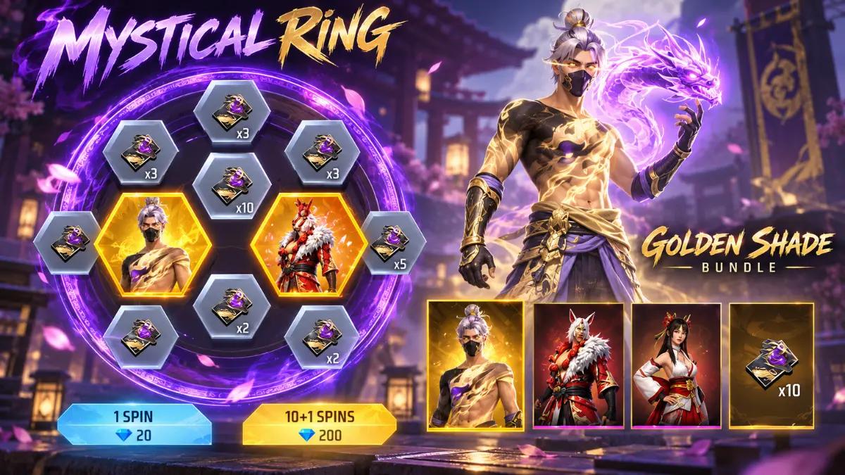 Free Fire MAX Mystical Ring 2026: Golden Shade Bundle Return, Rewards & Expected Date