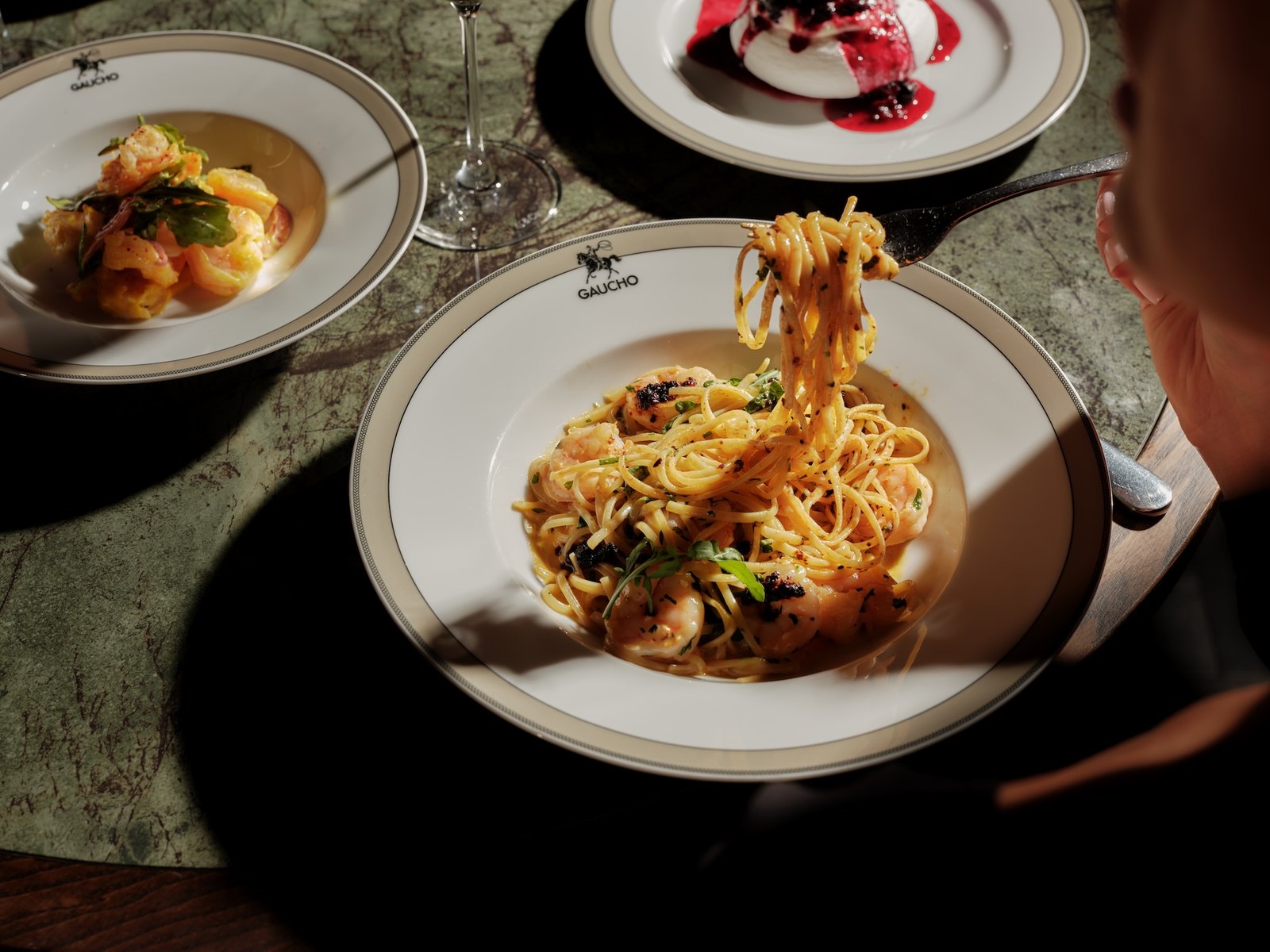 Gaucho King Prawns and Lobster Cream Linguine