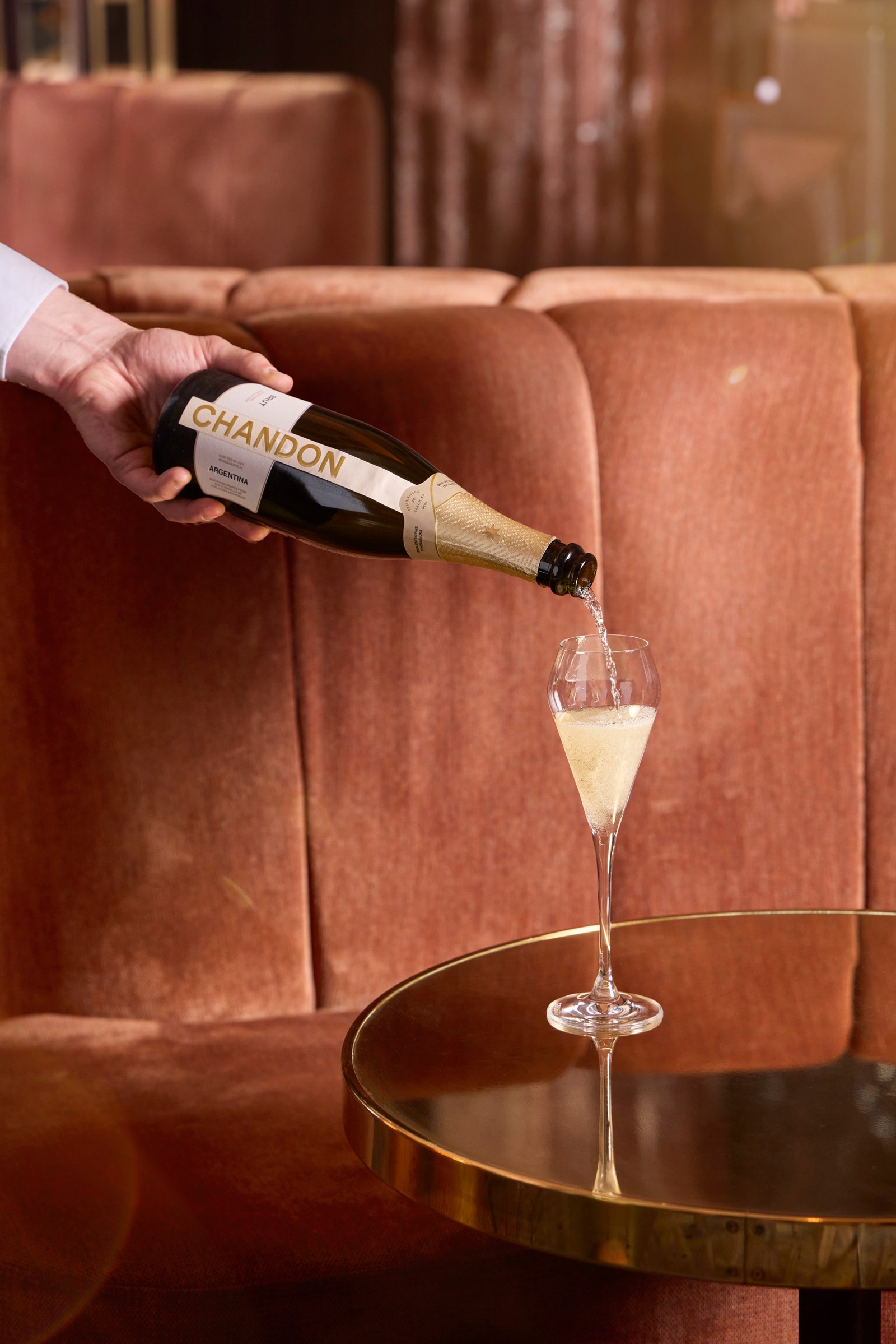 A bottle of Chandon sparkling wine