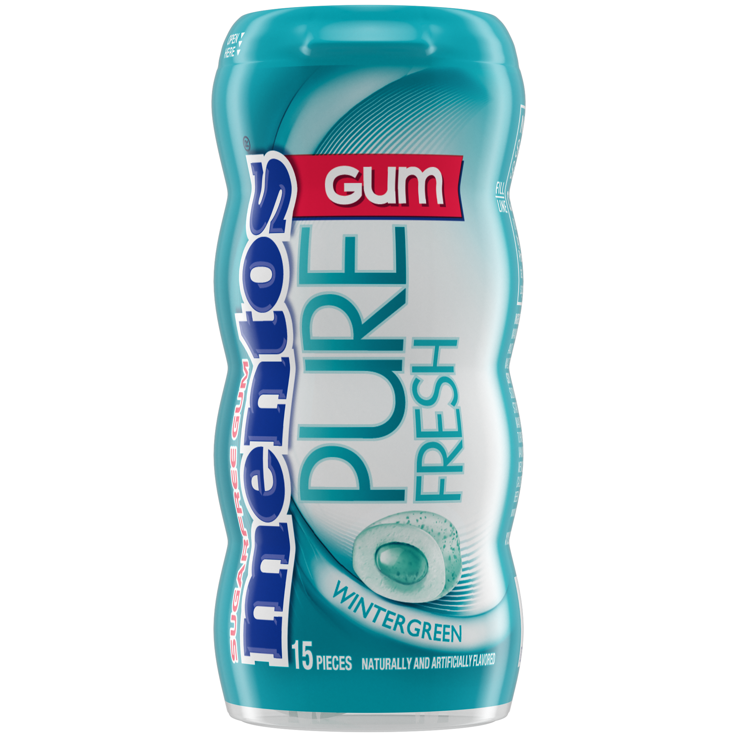 Mentos Pure Fresh Gum Wintergreen - 15pc Pocket Bottle