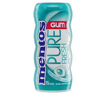 Mentos Pure Fresh Gum Wintergreen - 15pc Pocket Bottle