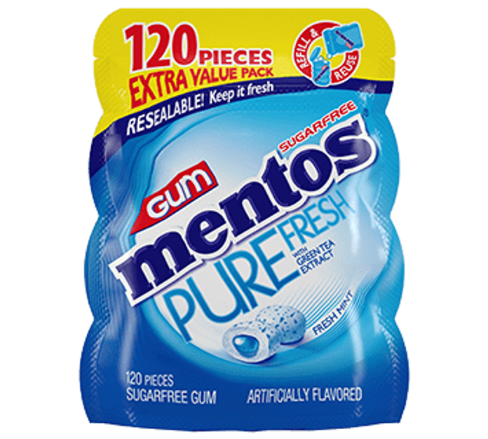 Mentos Pure Fresh Gum Fresh Mint - 120pc | Mentos US