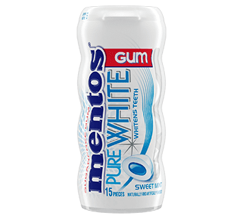 Mentos Pure White Gum Sweet Mint - 15pc Pocket Bottle