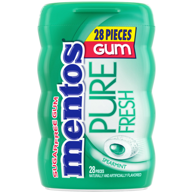 Mentos Pure Fresh Gum Spearmint - 28pc Bottle | Mentos US