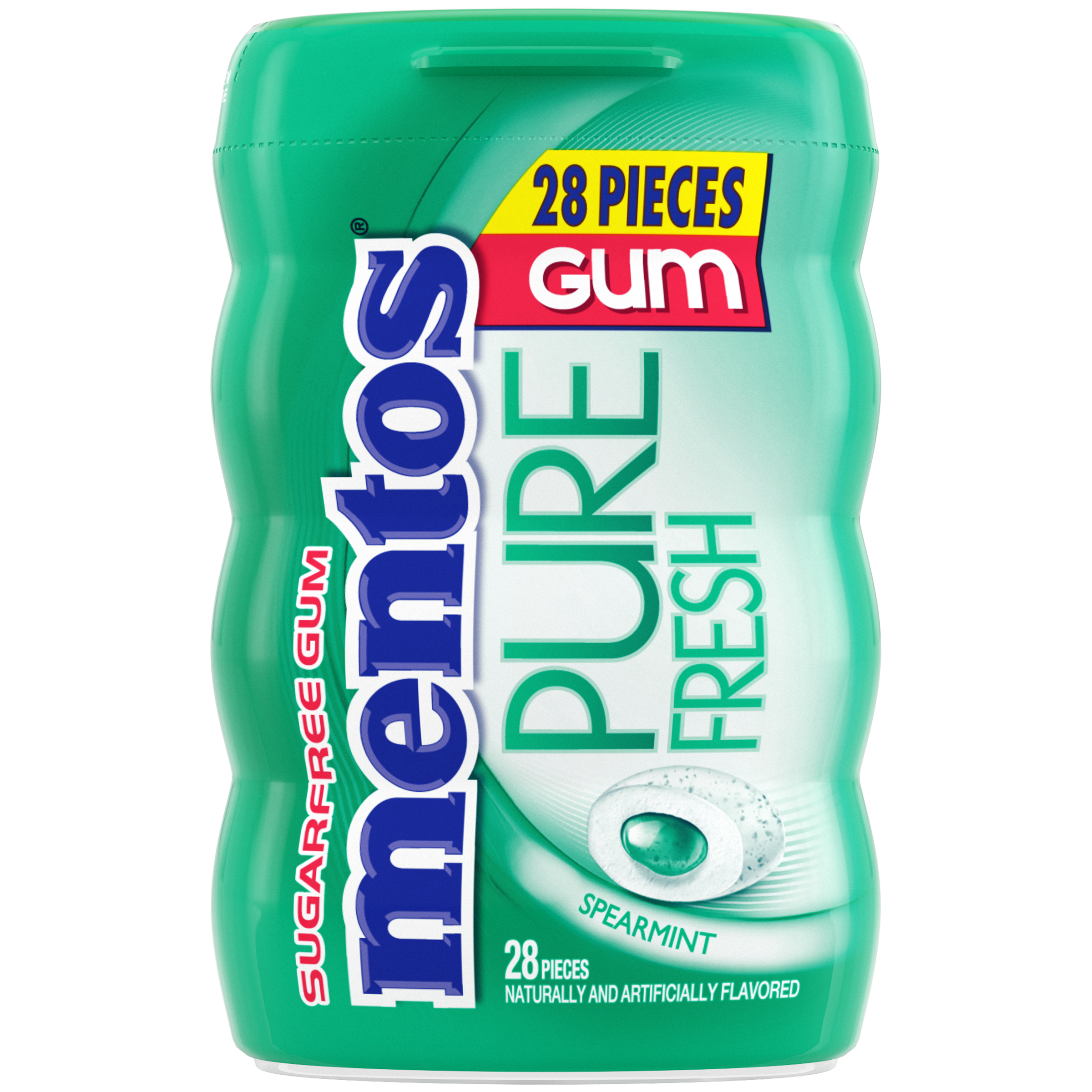 Mentos Pure Fresh Gum Spearmint - 28pc Bottle