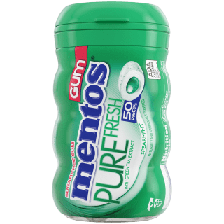 Mentos Pure Fresh Gum Spearmint - 50pc Curvy Bottle
