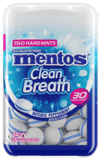 Mentos CleanBreath Mints Intense Peppermint - 150pc Bottle