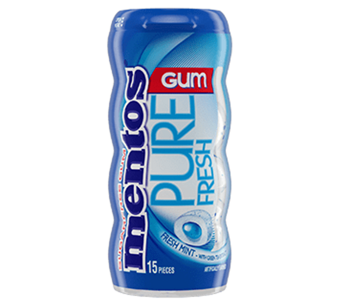 Mentos Pure Fresh Gum Fresh Mint 15pc Pocket Bottle Mentos Us 4756