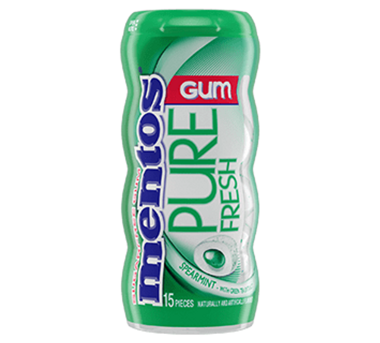 Mentos Pure Fresh Gum Spearmint - 15pc Pocket Bottle