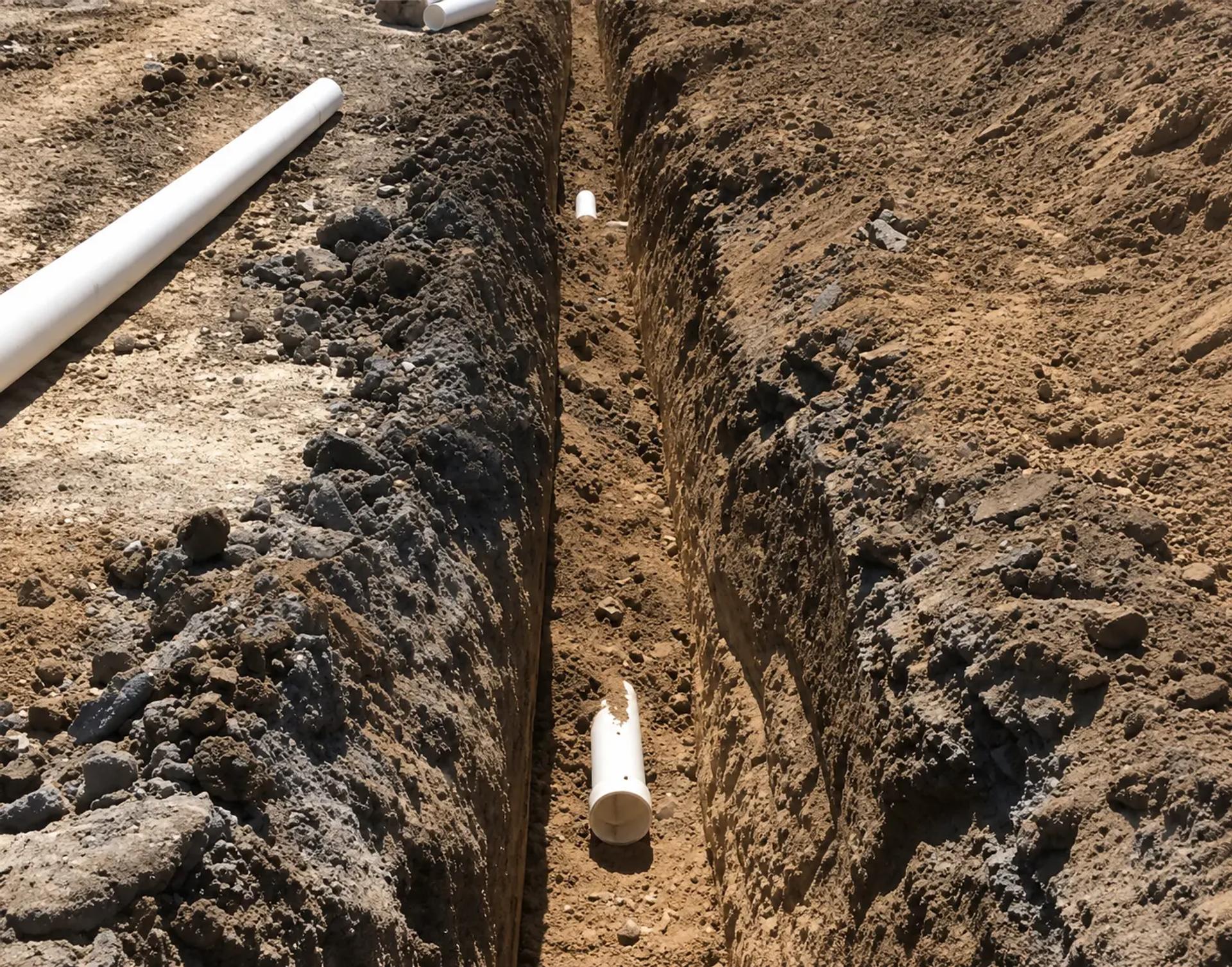Zanja para drenaje y red de agua potable — PUCSA Maquinaria