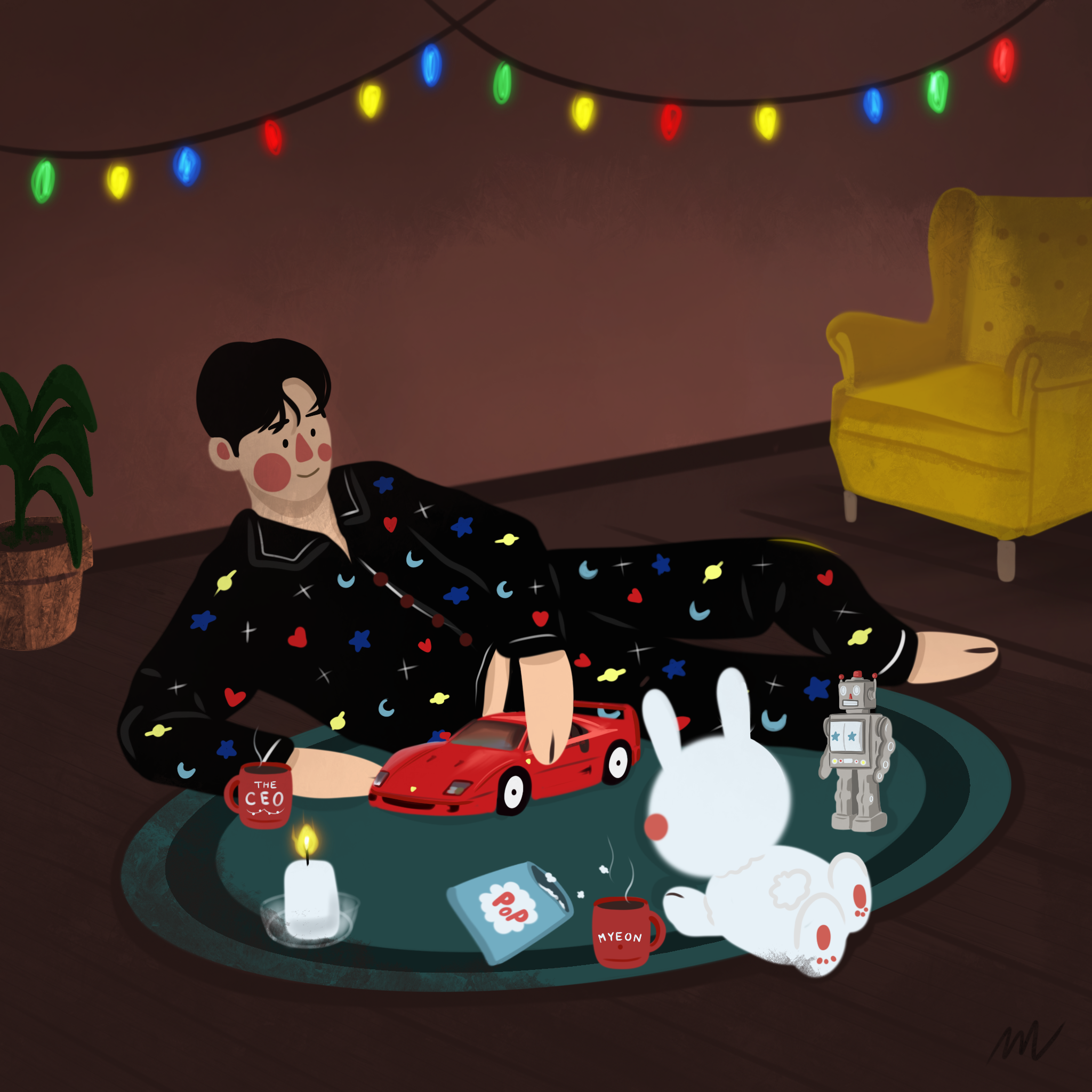 Une soirée de décembre — 르 프티 무슈 일러스트