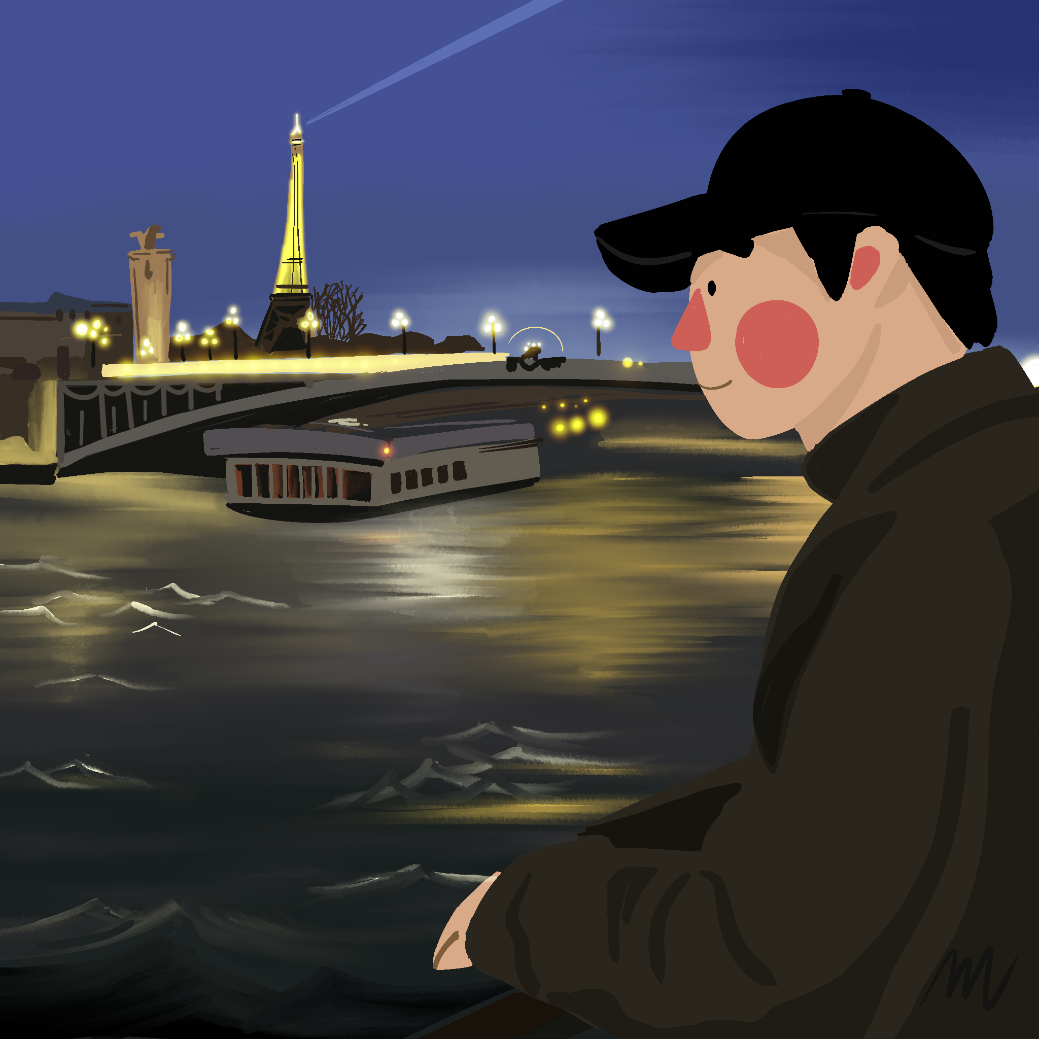 Bateau mouche de nuit — 르 프티 무슈 일러스트